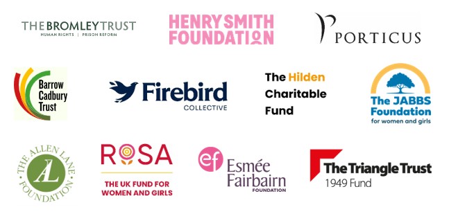 Logos of CIFC members: The Allen Lane Foundation, Barrow Cadbury Trust, The Bromley Trust, Esmée Fairbairn Foundation, Firebird Foundation, Henry Smith Foundation, Rosa the UK Fund for Women and Girls, The Hilden Charitable Fund, The JABBS Foundation for Women and Girls, Triangle Trust 1949 Fund
